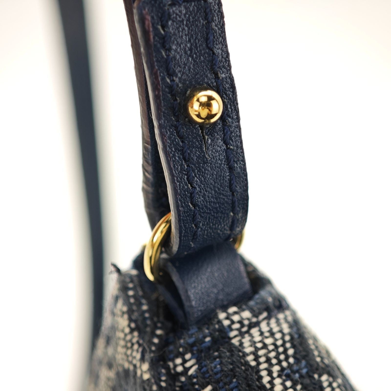 Dior Trotter Saddle Bag Handbag Mini Navy Women’s