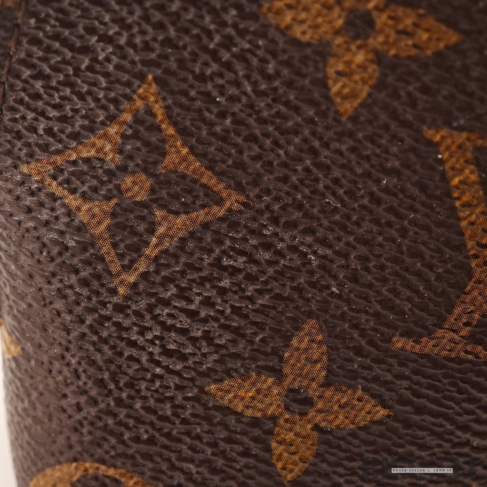LOUIS VUITTON Logo Pochette Cosmetic PM Pouch Monogram Leather Brown M47515
