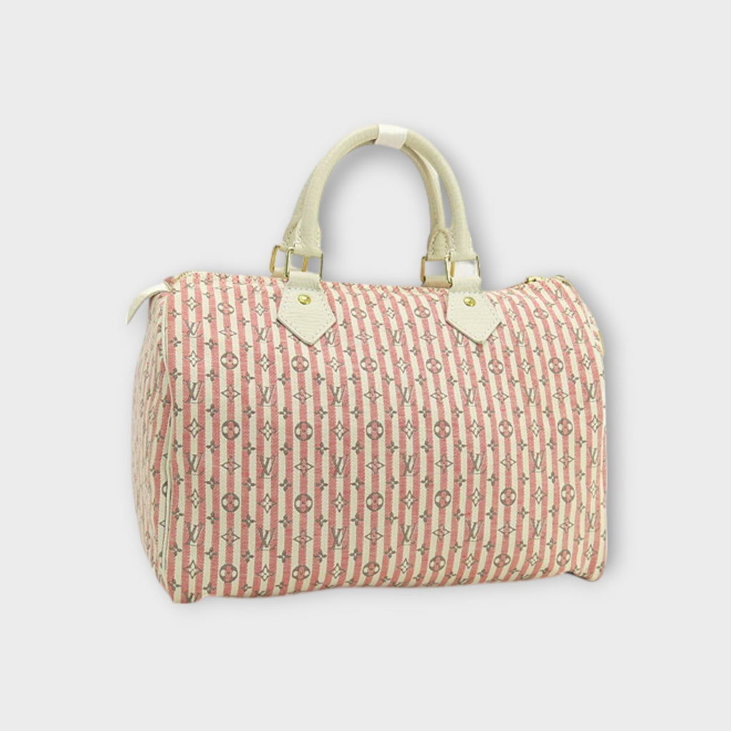 Louis Vuitton Monogram Mini Lin Croisette Speedy 30 Handbag Pink White M95501【S】