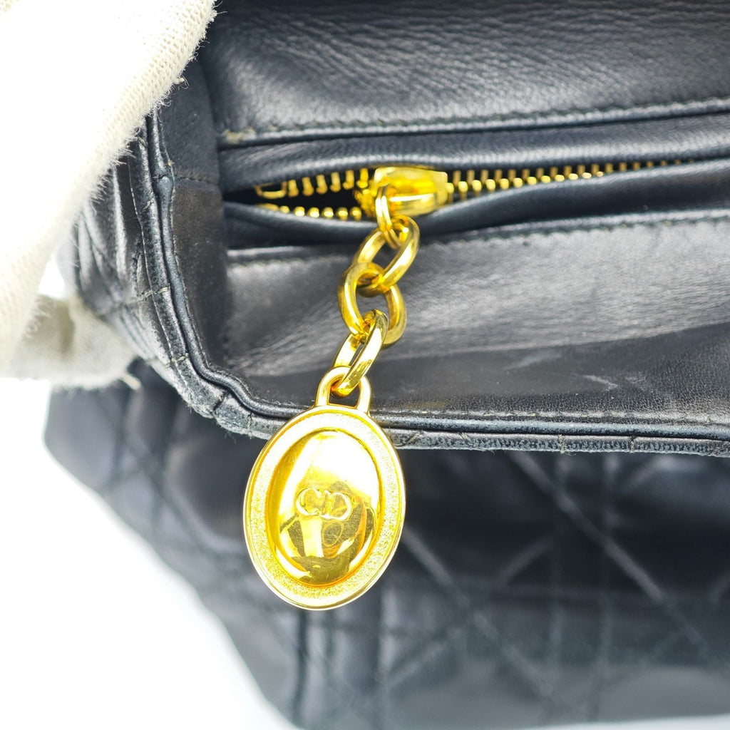Dior Lady Dior Large 2-Way Bag Lage Black Women's
