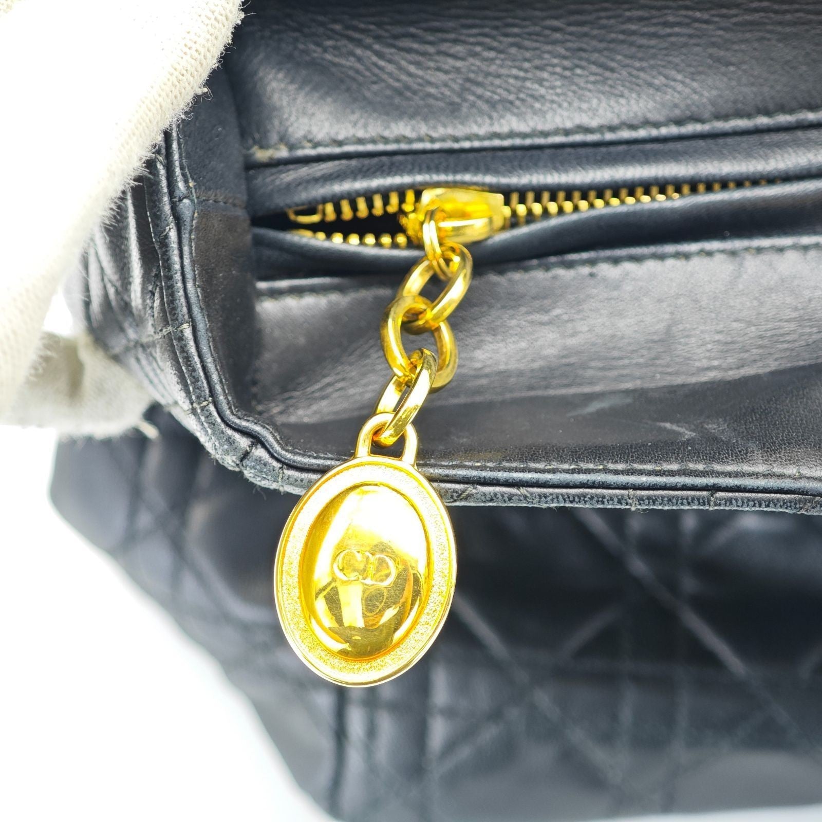 Dior Lady Dior Large 2-Way Bag Lage Black Women's