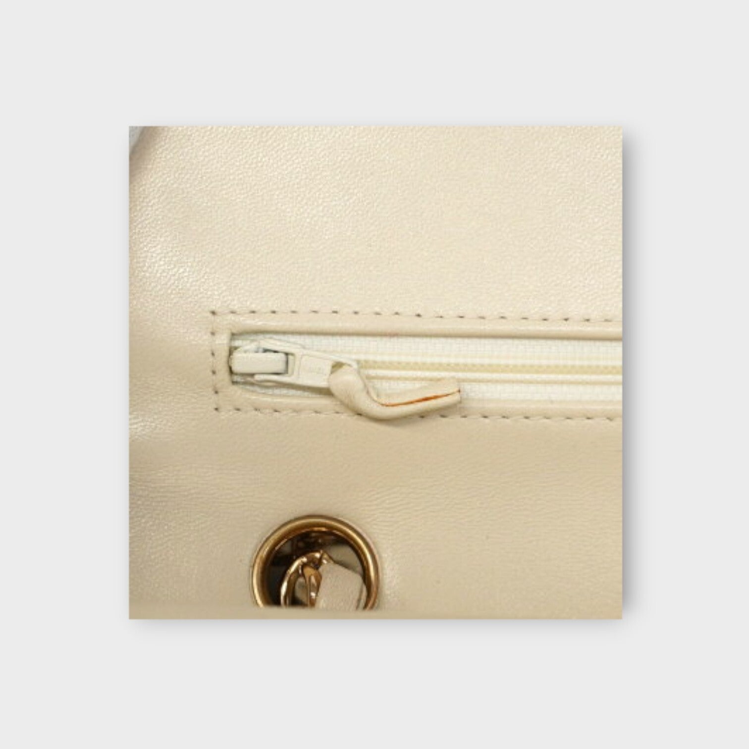 CHANEL MATRASSE W chain shoulder bag Lamb skin white with champagne gold hardwar