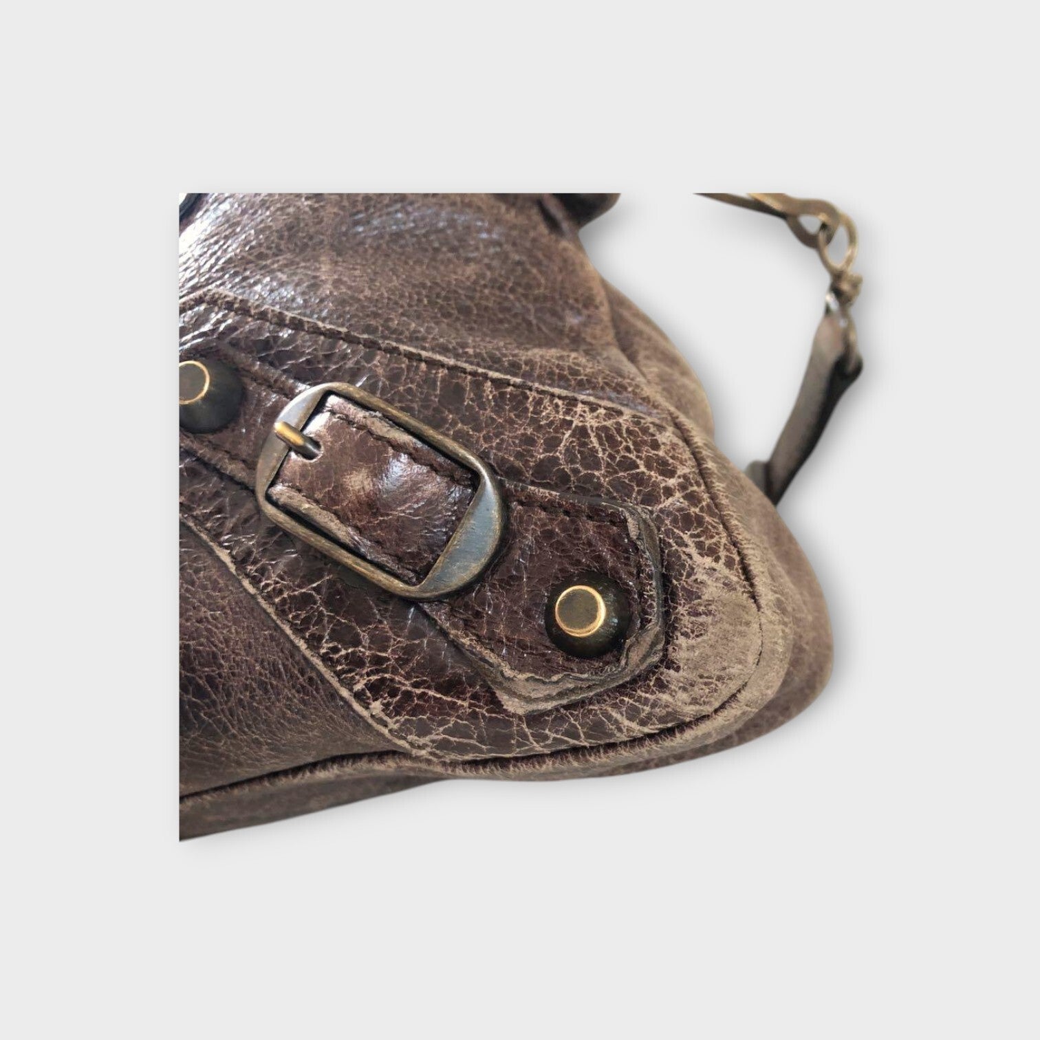 BALENCIAGA  Shoulder bag dark brown leather