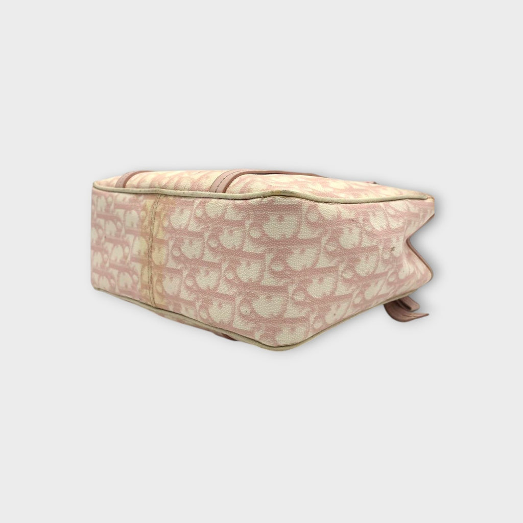 Christian Dior Romantic Trotter Handbag Tote Bag Leather PVC Pink 【B】