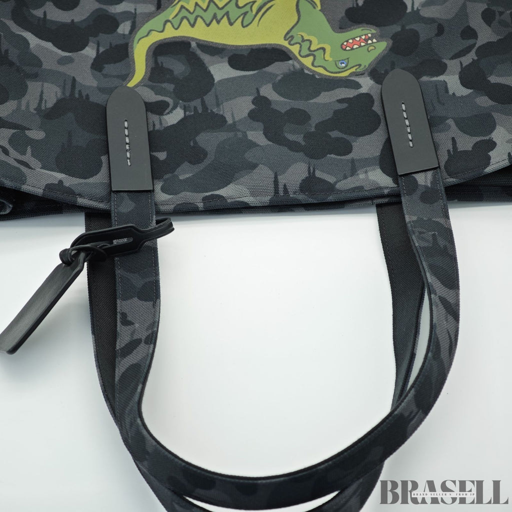 COACH Camo Print and Rexy Tote CCD11 A5F Dinosaur Tote Bag Black