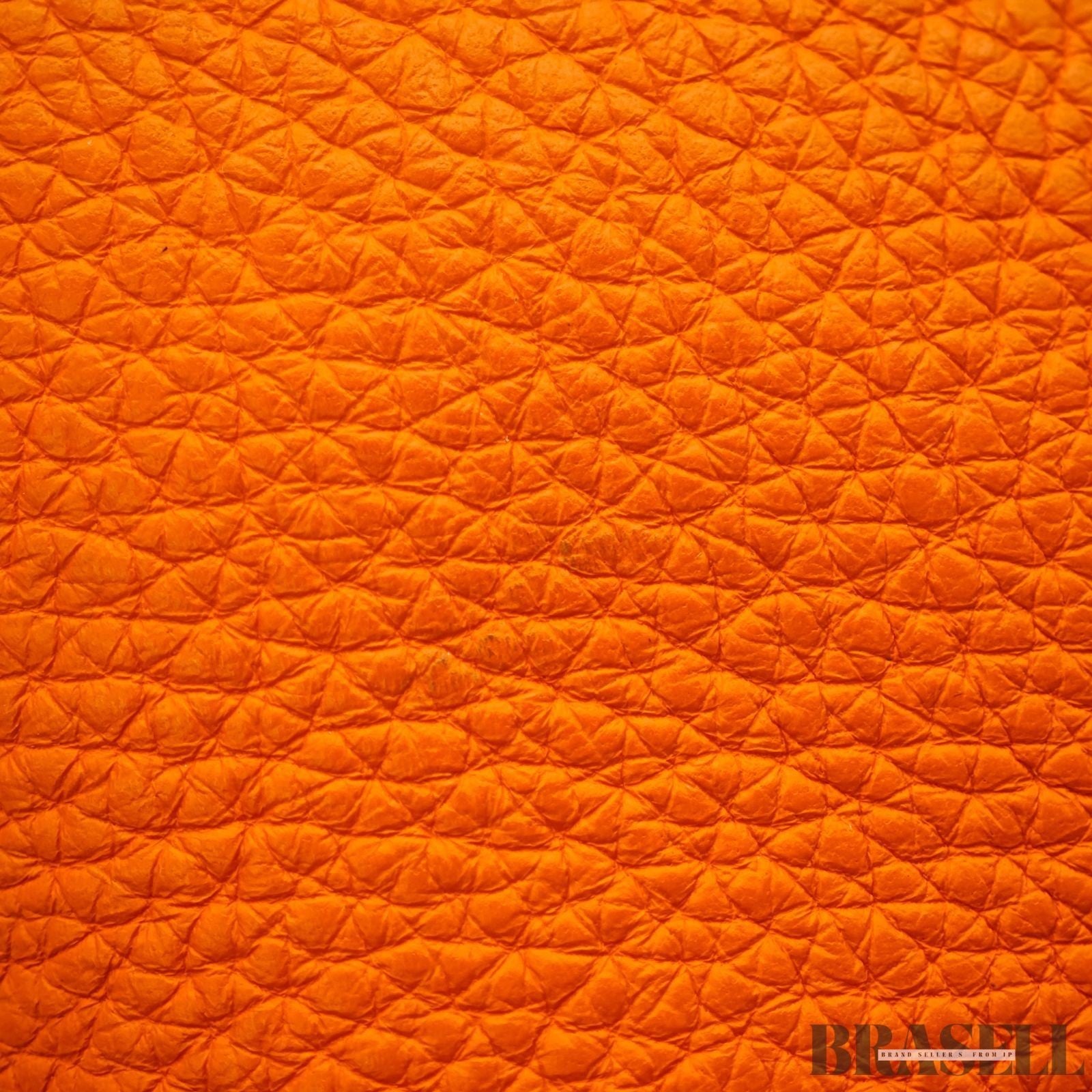HERMES Picotin Lock MM Tote Bucket Bag Handbag Leather Orange Taurillon Clemence