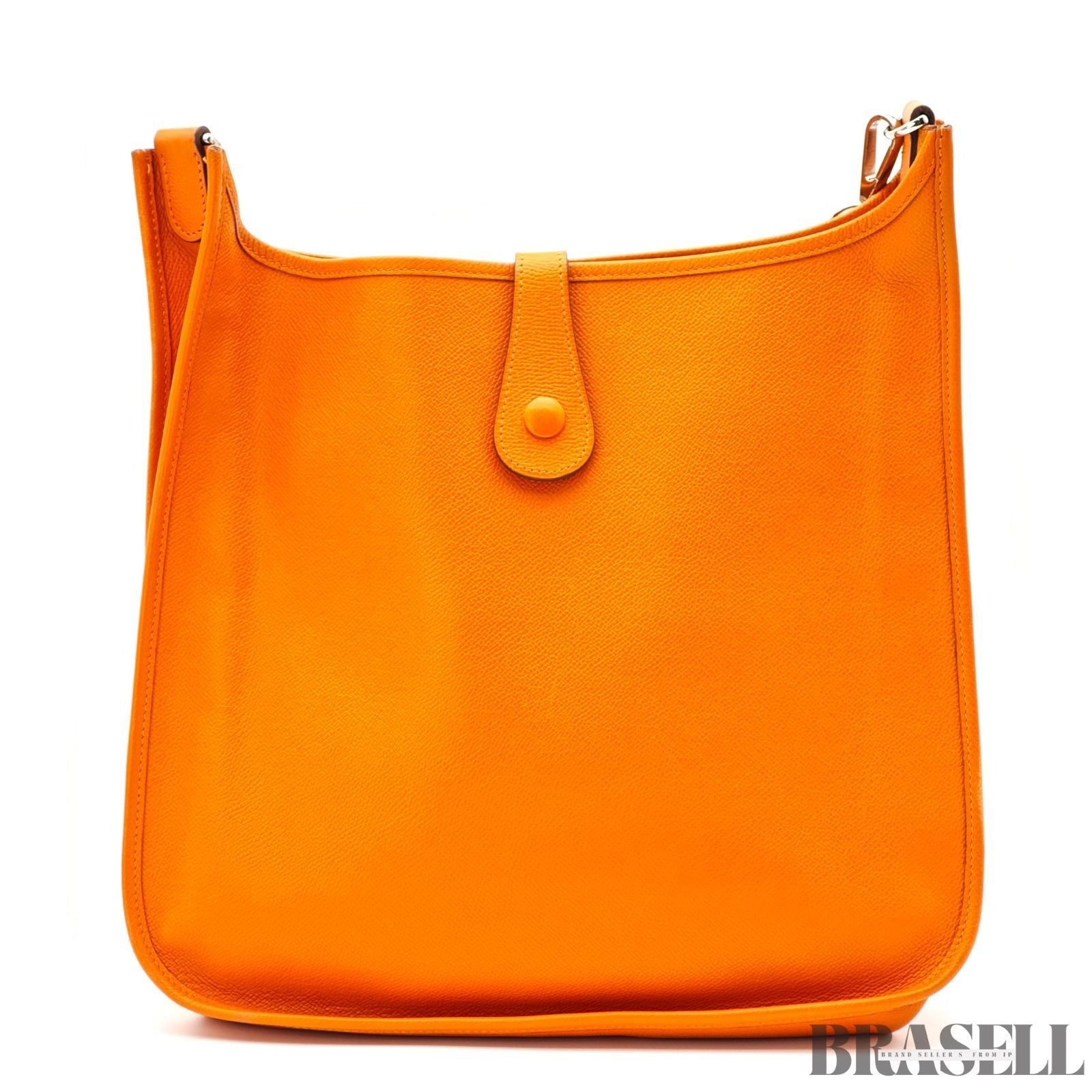 Hermes Evelyn PM Orange Toryon Clemence Crossbody Shoulder Bag w/Dust Bag Strap