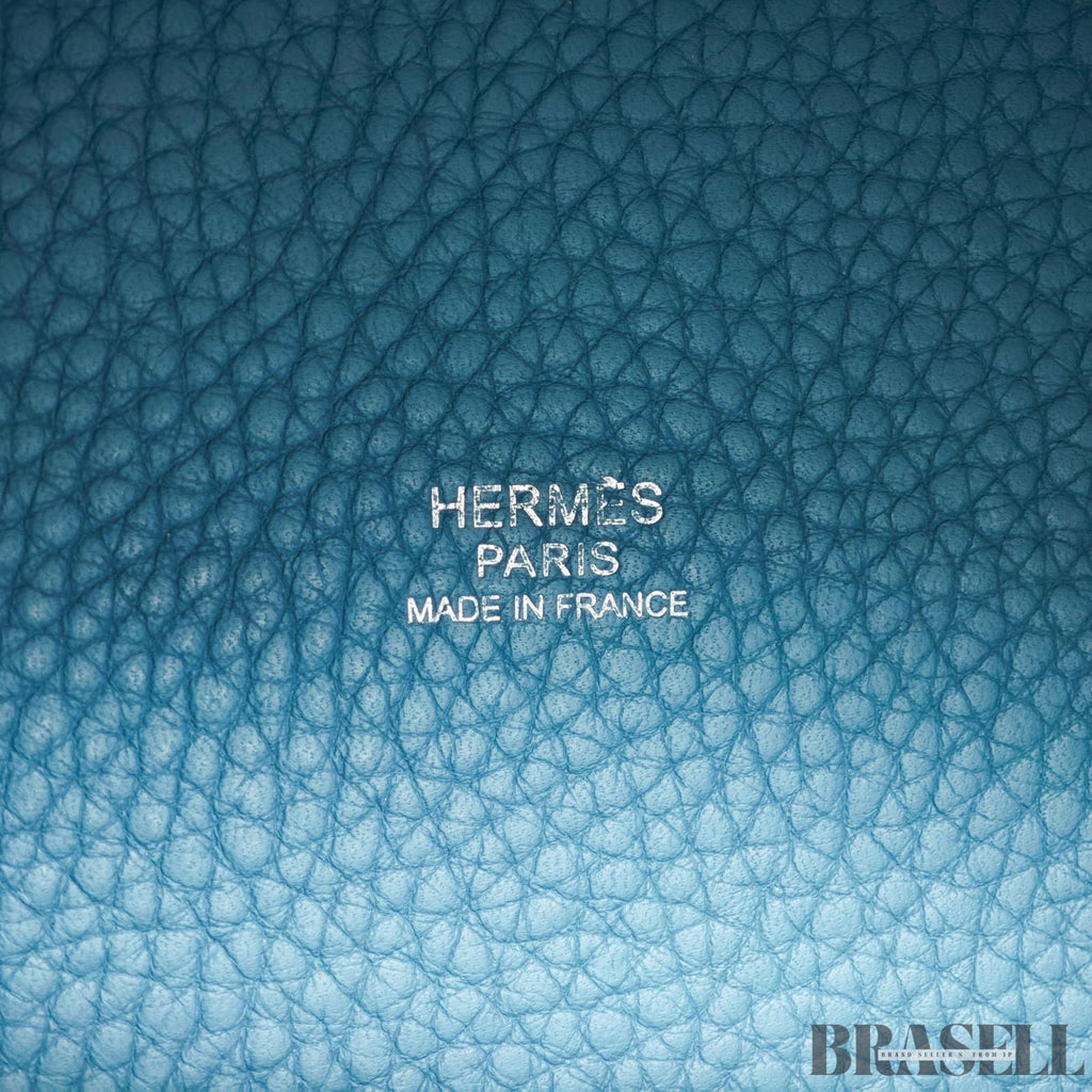 Hermes Picotin Blue Jean Taurillon Bag Tote Bag Bucket Bag Blue Silver Hardware