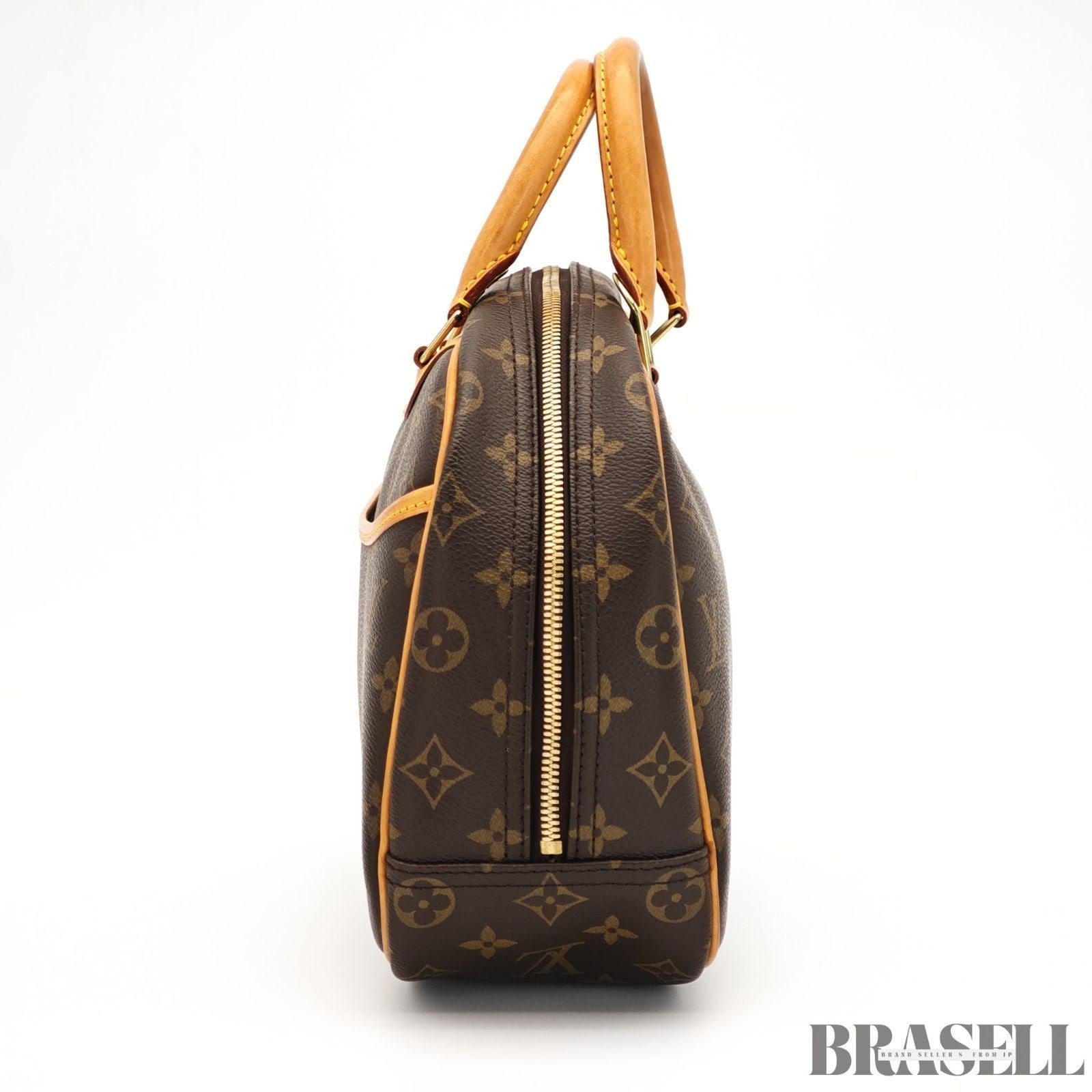 Louis Vuitton Trouville Monogram Handbag M42228 Tote Bag Brown PVC Leather Women