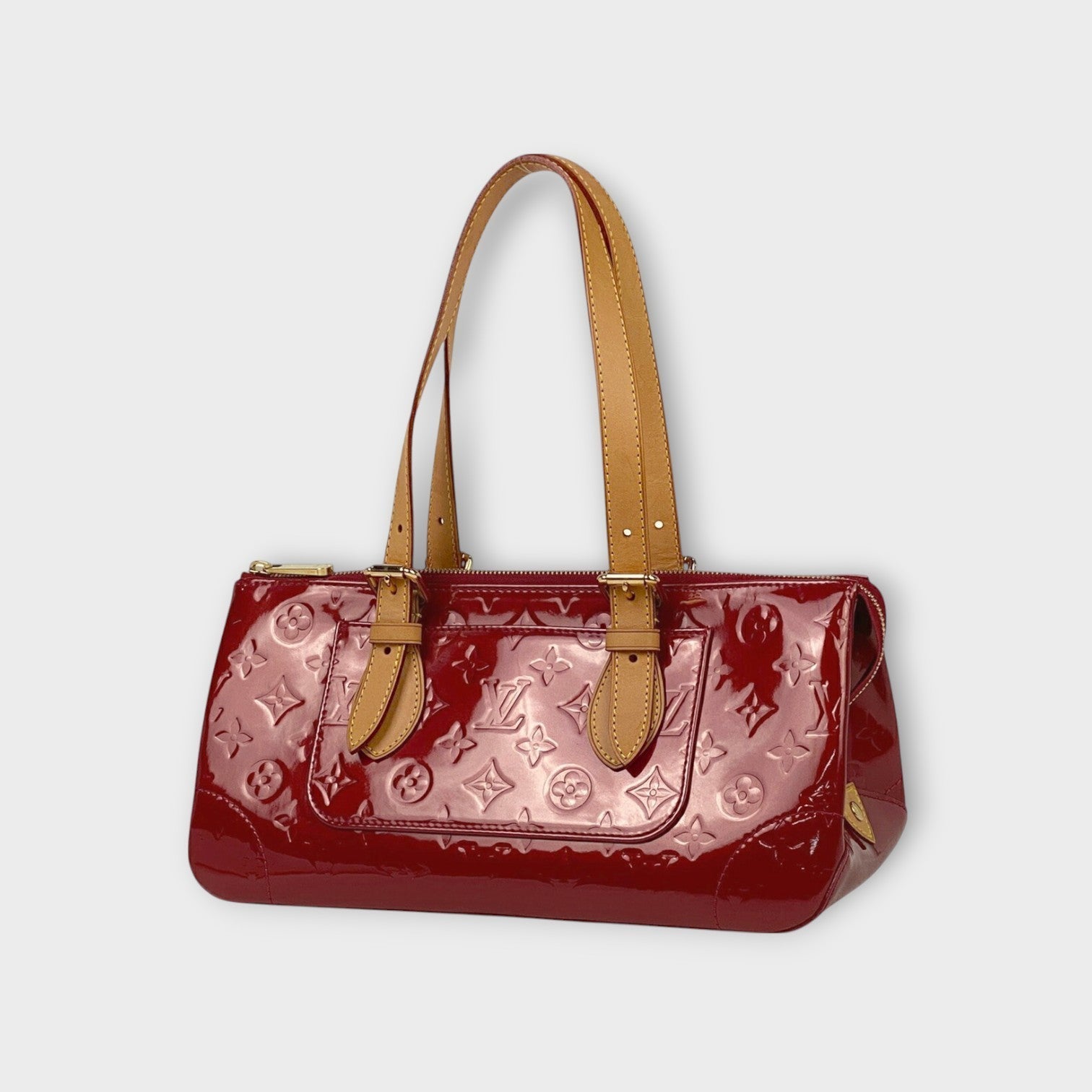 Louis Vuitton Rosewood Avenue Handbag Patent Monogram Vernis M93507【A】