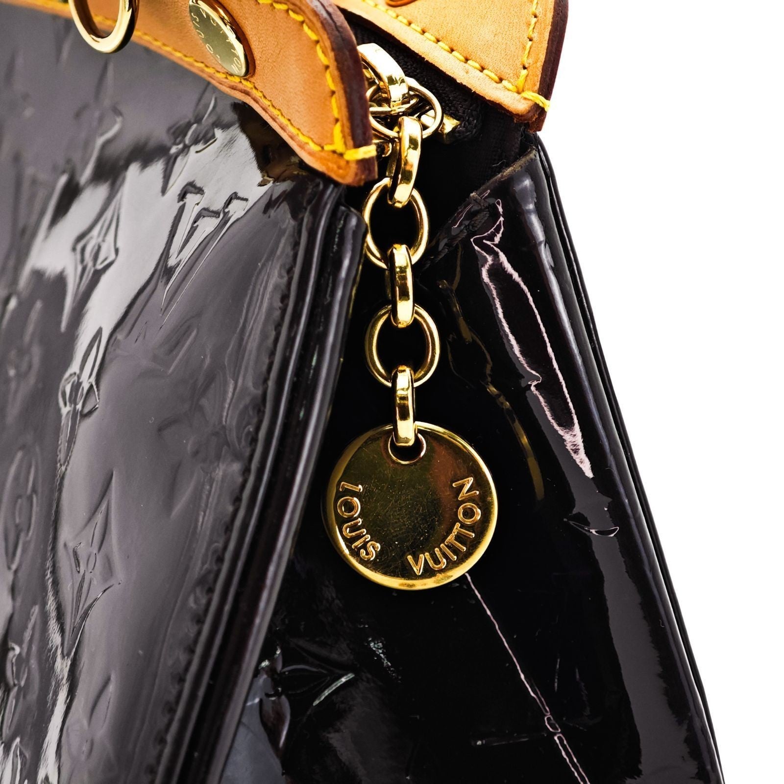 LOUIS VUITTON Blair MM M91690 Monogram Vernis Purple 2-Way Shoulder Handbag