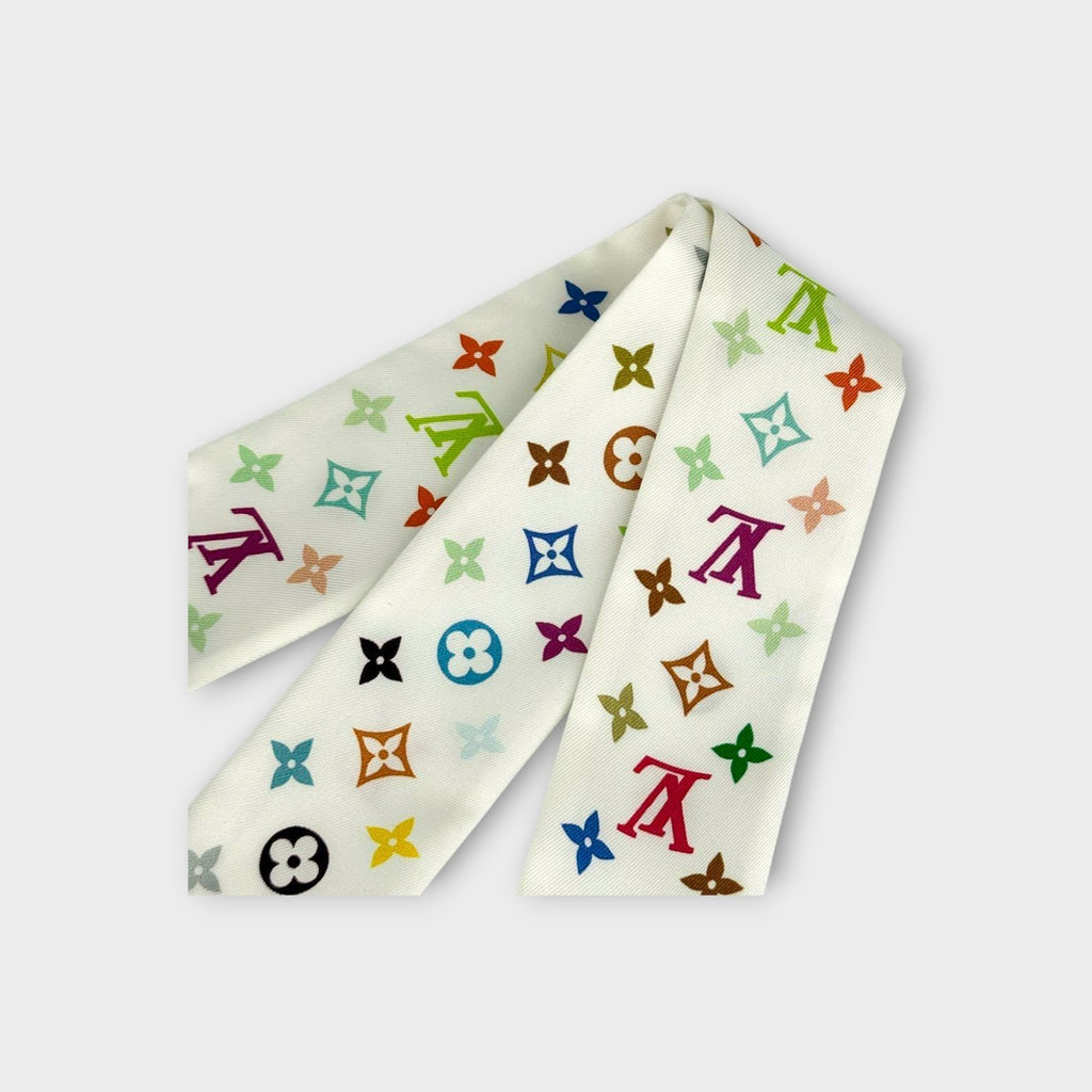 Louis Vuitton Takashi Murakami Bandeau BB Multicolor Monogram LV TM Silk Scarf