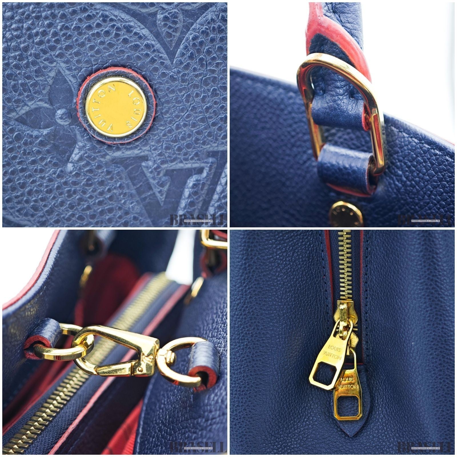 LOUIS VUITTON Montaigne MM M42746 Empreinte Marine Rouge 2-Way Handbag Women’s