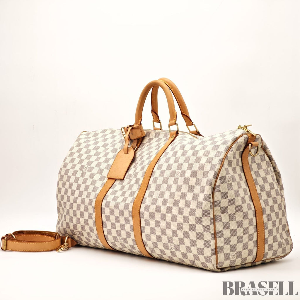 LOUIS VUITTON Keepall Bandouliere 55  Damier Azur N41429 Boston Bag