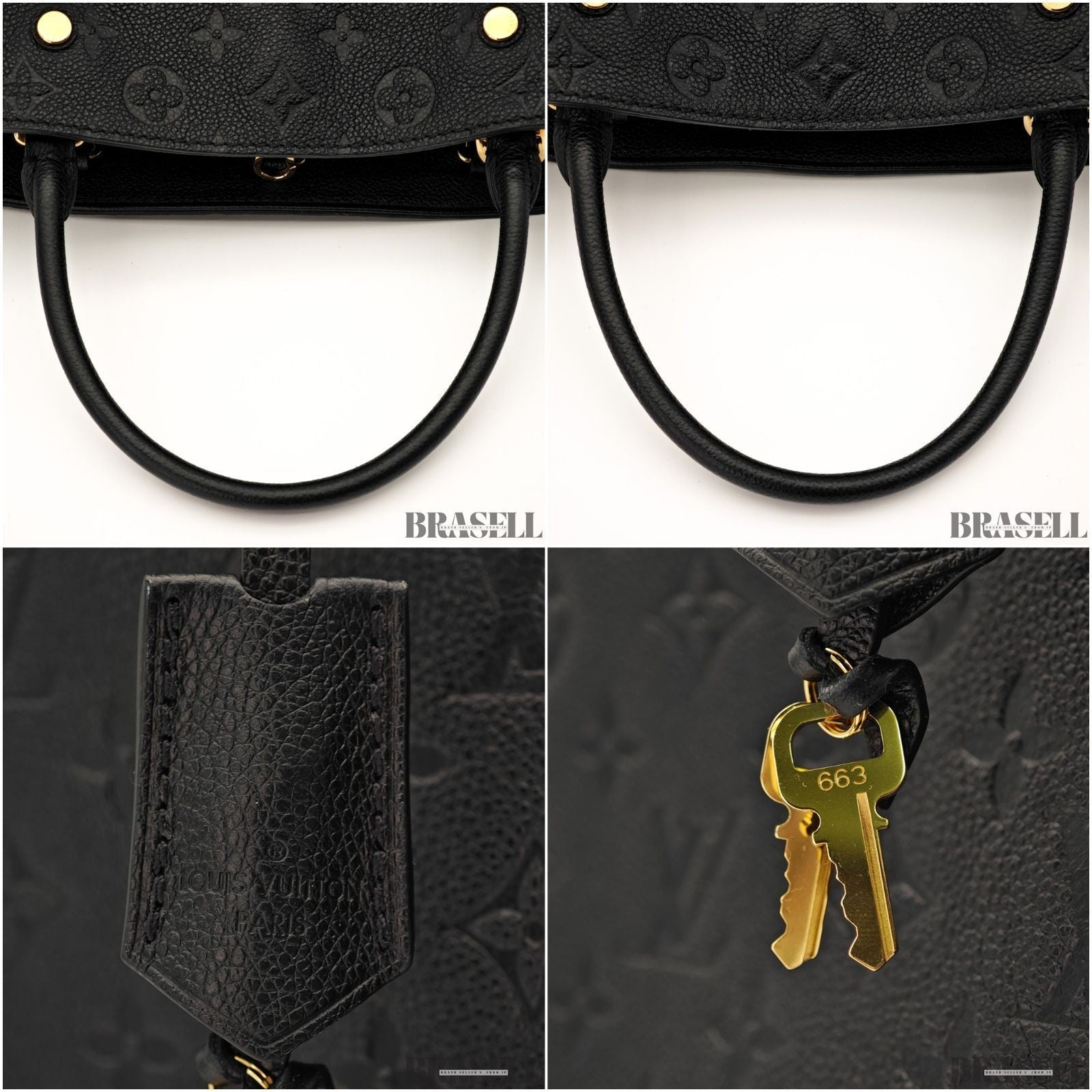 Louis Vuitton Montaigne BB M41048 Monogram Empreinte Black Handbag Bag Women