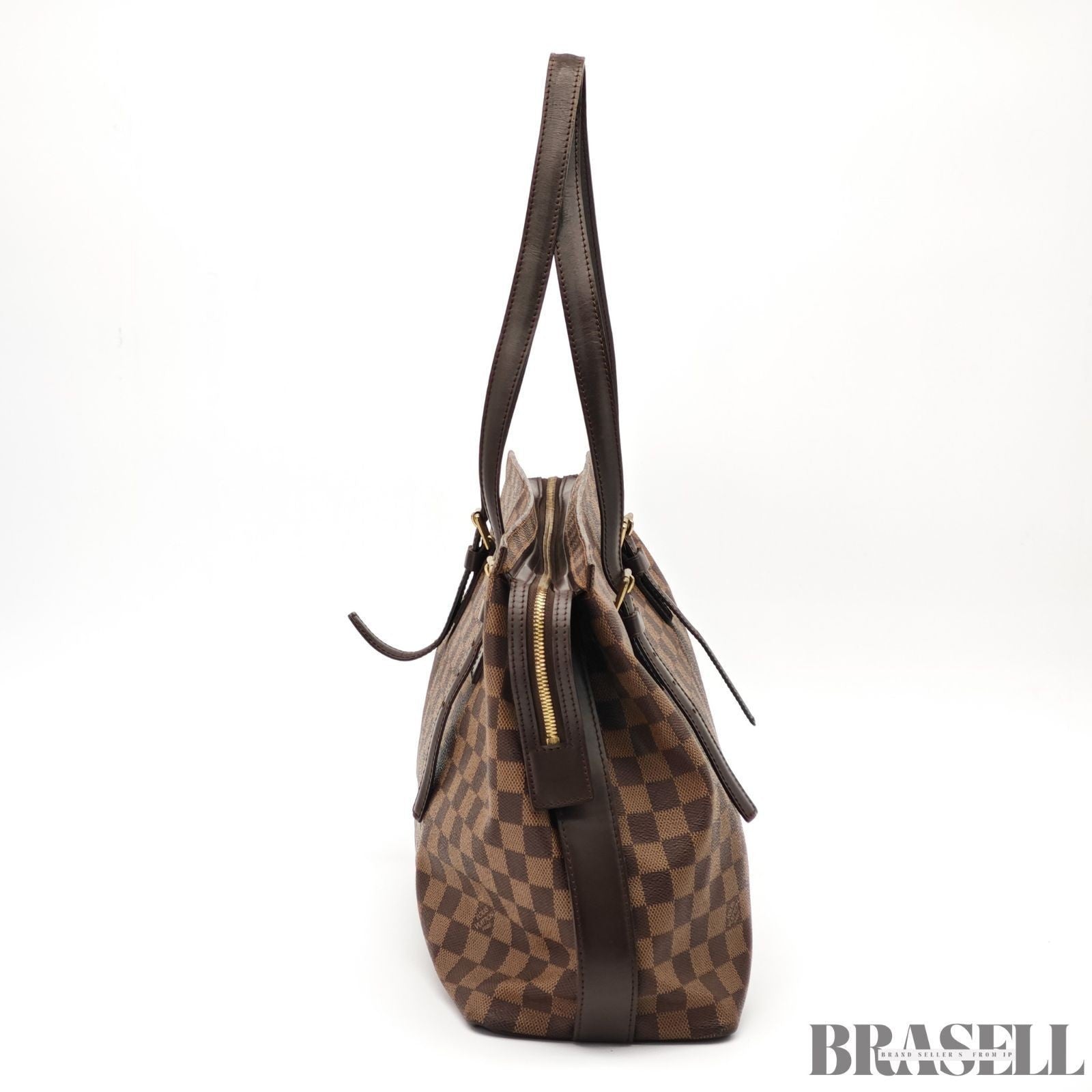 LOUIS VUITTON Chelsea Shoulder Tote Bag Damier Leather Canvas Brown N51119