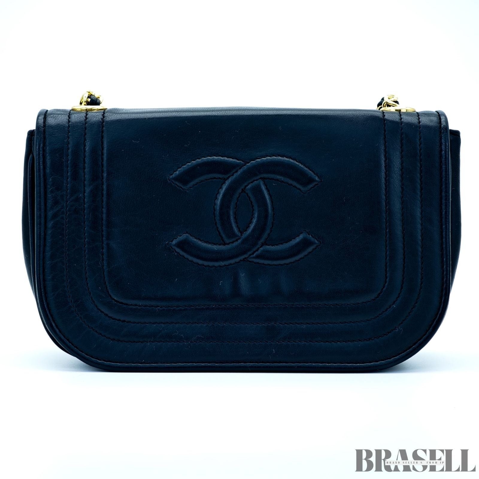 Chanel Chain Shoulder Diana Lambskin Shoulder Bag Flap Compact Black Women