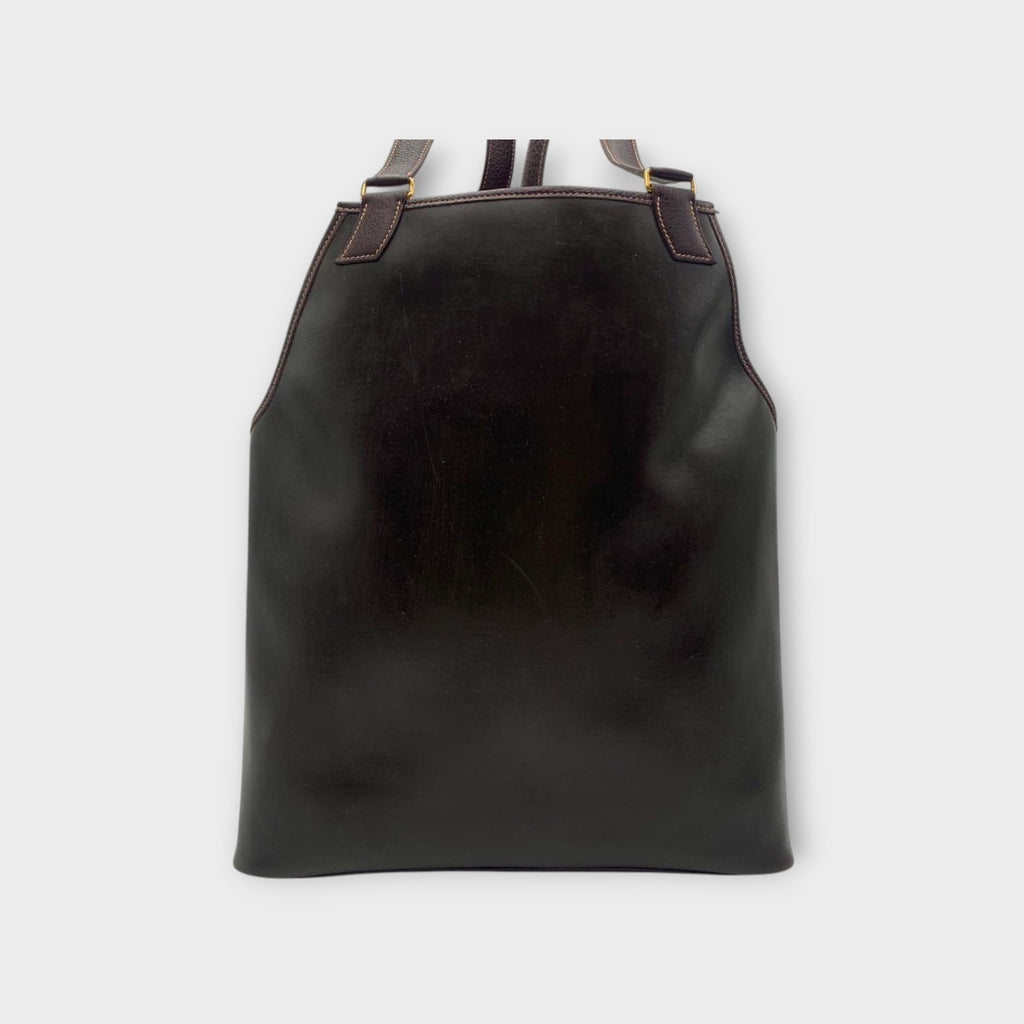 Hermès Jardinière PM Amazonia Rubber Resin Canvas F Stamp Shoulder Bag Black 【A】
