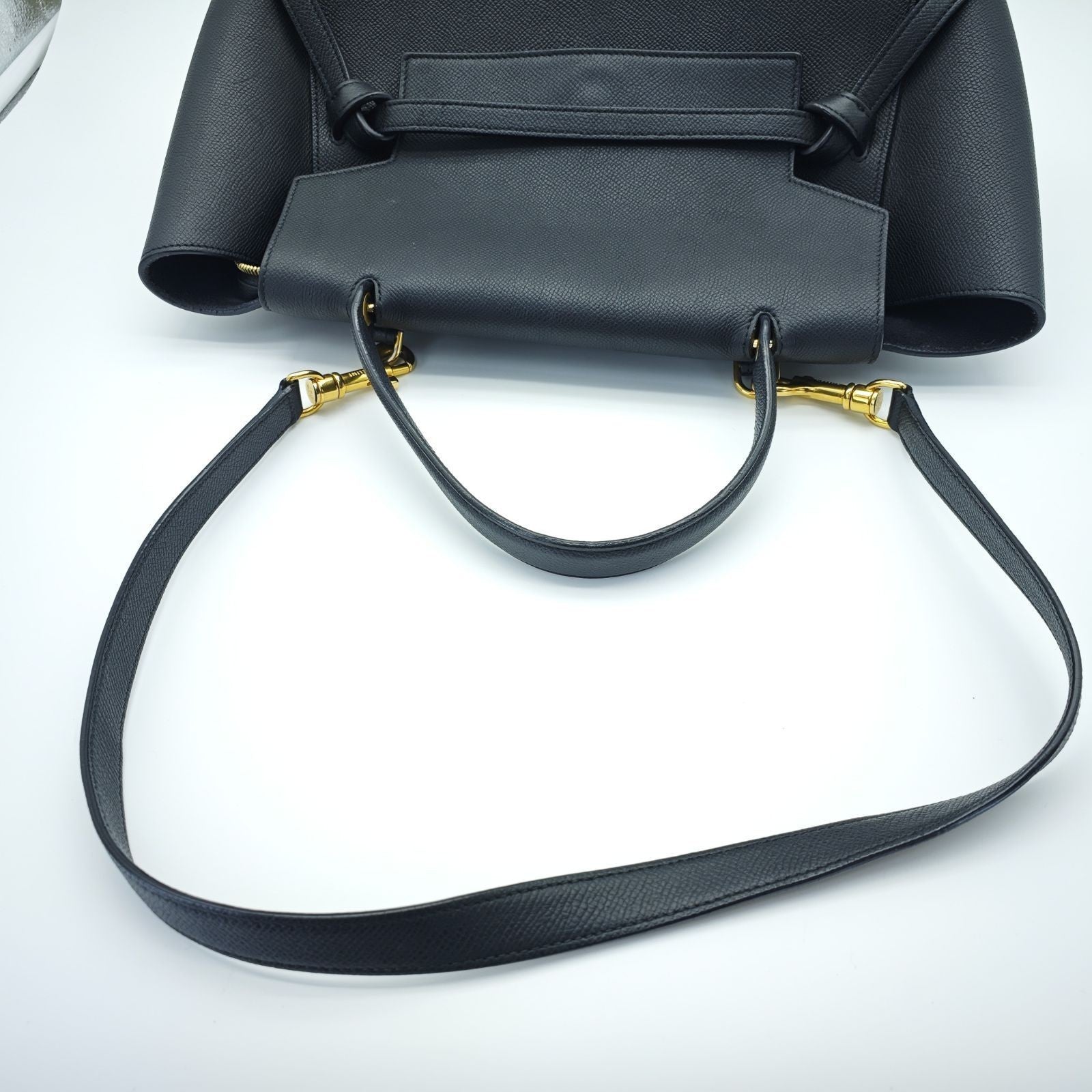 CELINE Luggage Shoulder Bag Leather 2-Way Black Women's