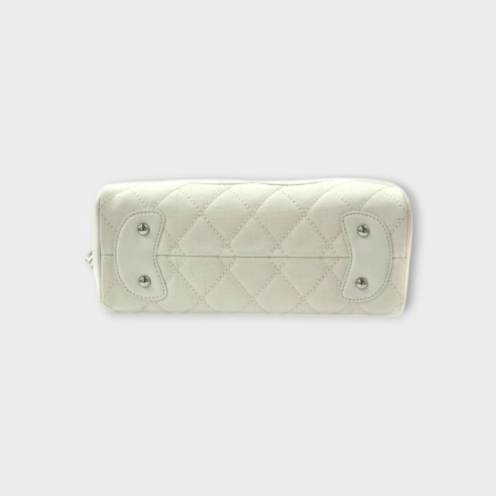 CHANEL Matelassé Mini Boston Bag A20996 Ladies Handbag  Leather White