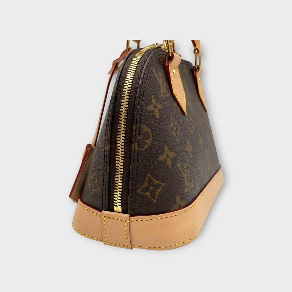 Louis Vuitton Alma BB M53152 Monogram 2Way Handbag Brown Beige Leather 【S】