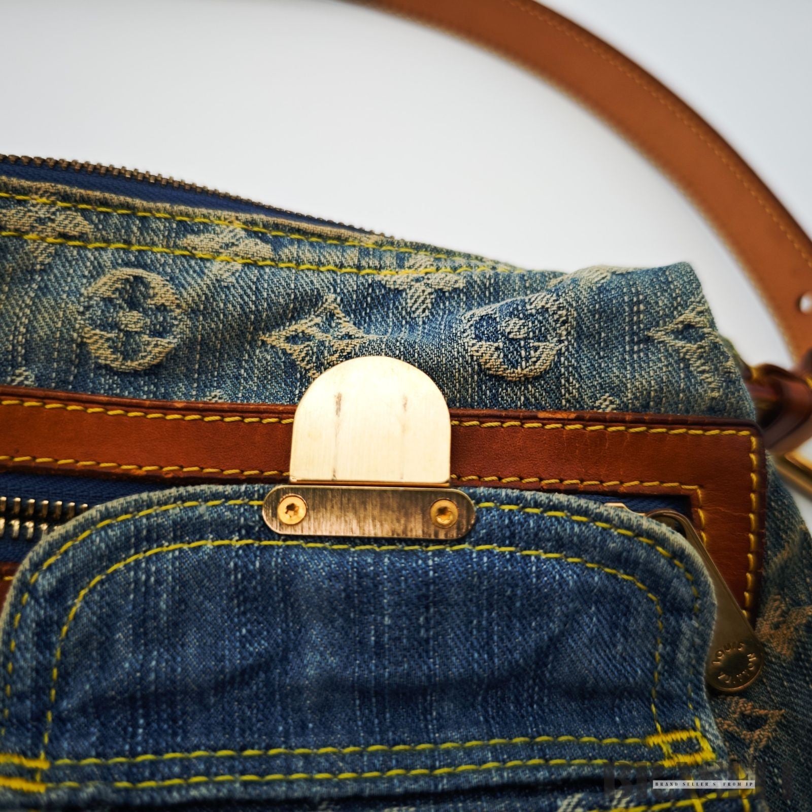 LOUIS VUITTON Buggy PM Shoulder Bag Monogram Denim Leather Blue M95049 France