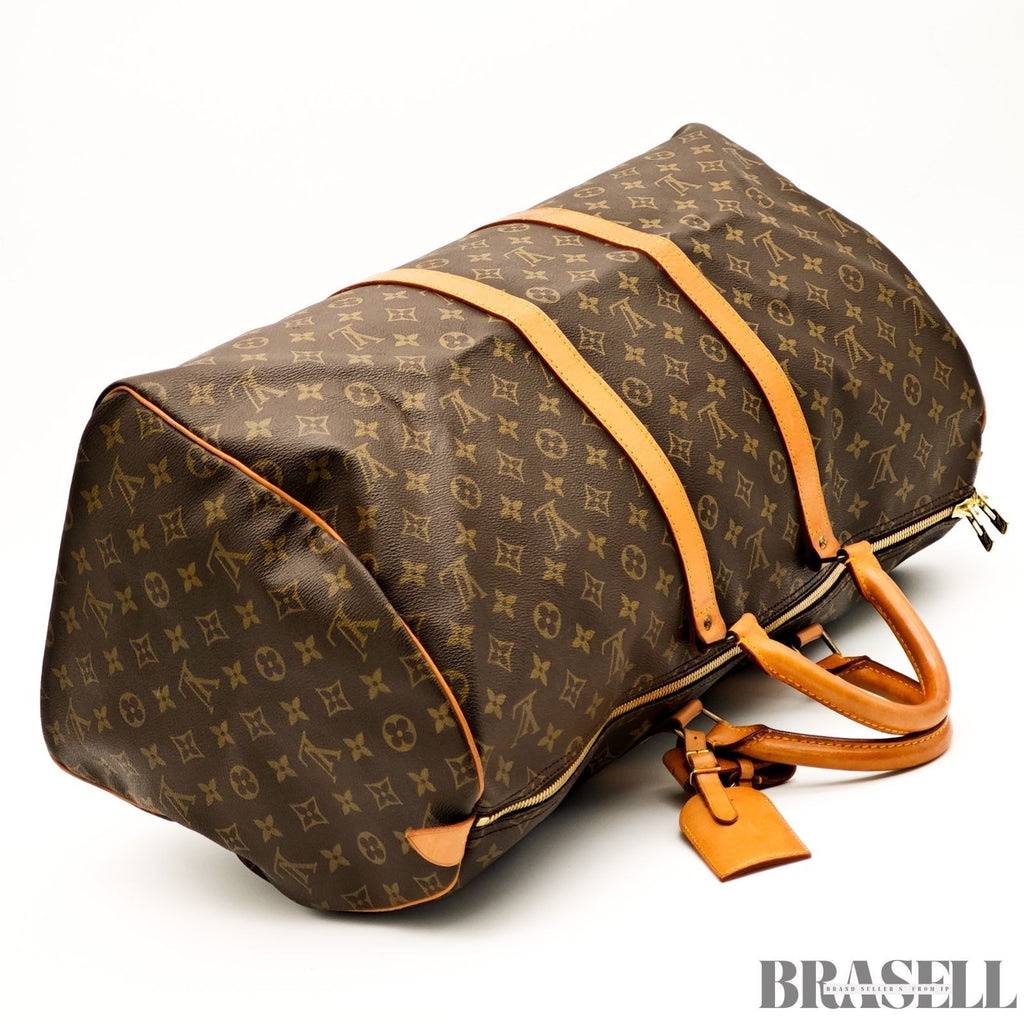 Louis Vuitton Monogram Keepall 55 M41424 Boston Bag Large Capacity Travel Brown