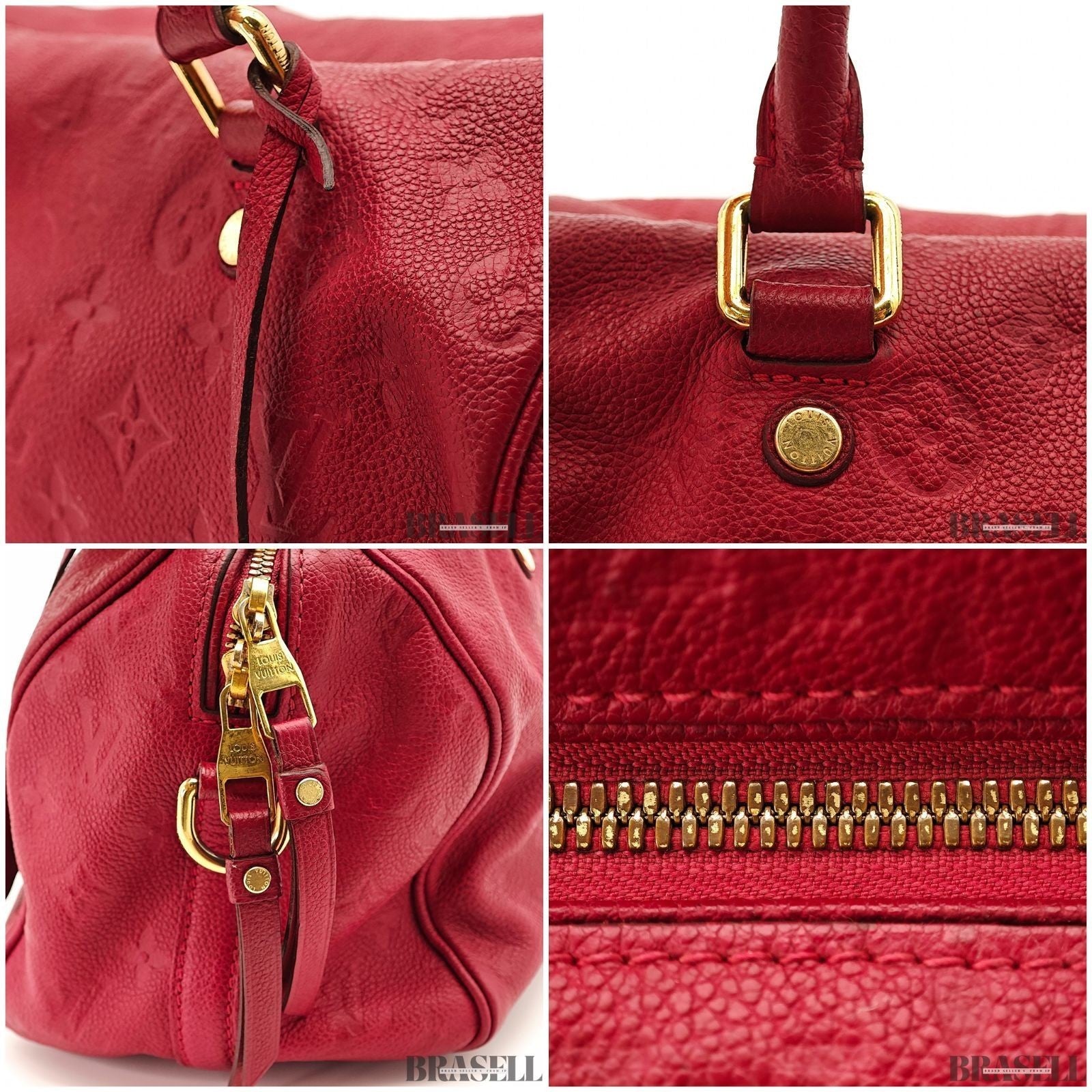 Louis Vuitton Speedy Bandoulière 25 Bag Handbag Monogram Empreinte Red Women’s