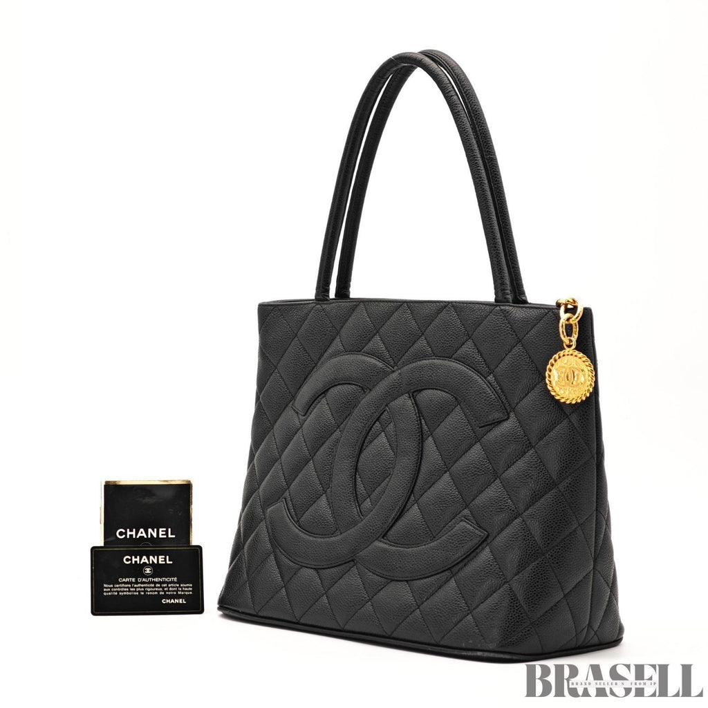 CHANEL Reissue Tote Bag Handbag Black Caviar Skin Women's With Guarantee Card