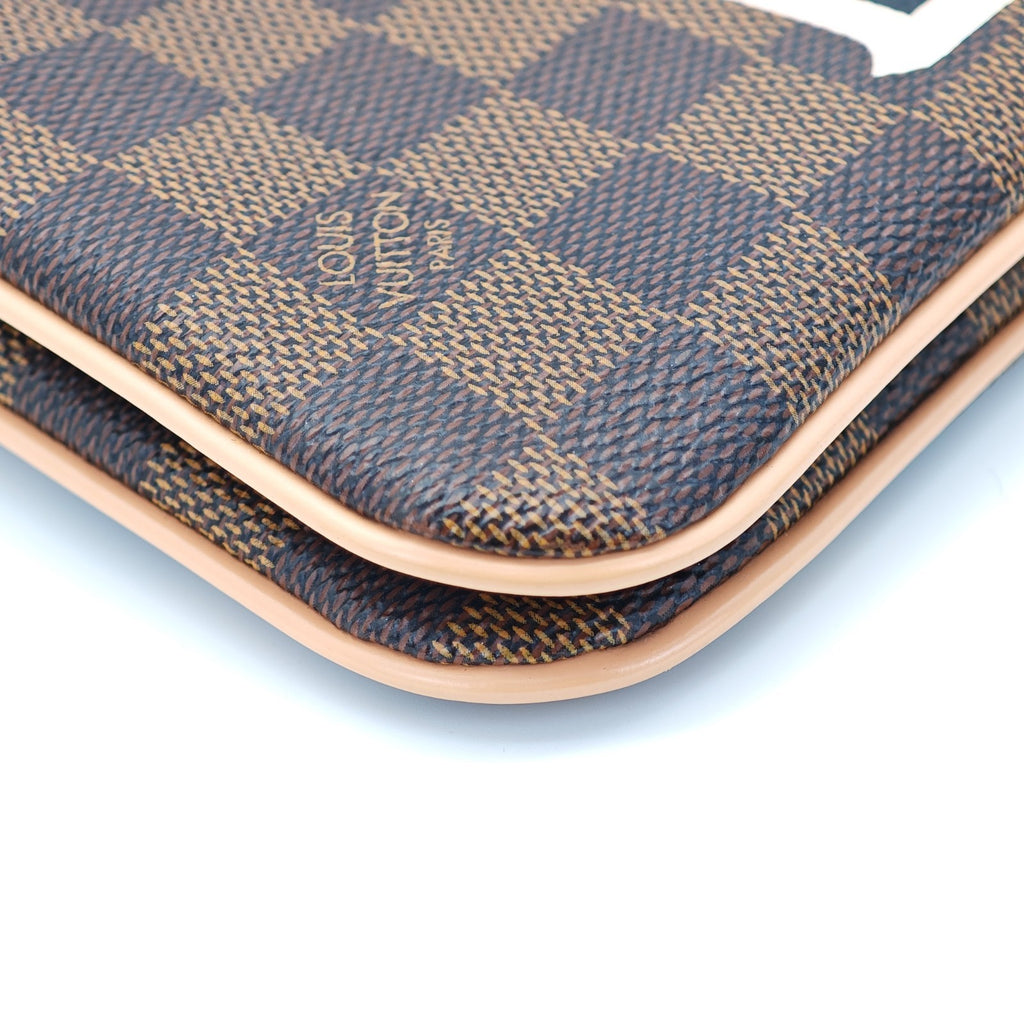 LOUIS VUITTON Damier Double Zip Pochette N60254 Damier Canvas