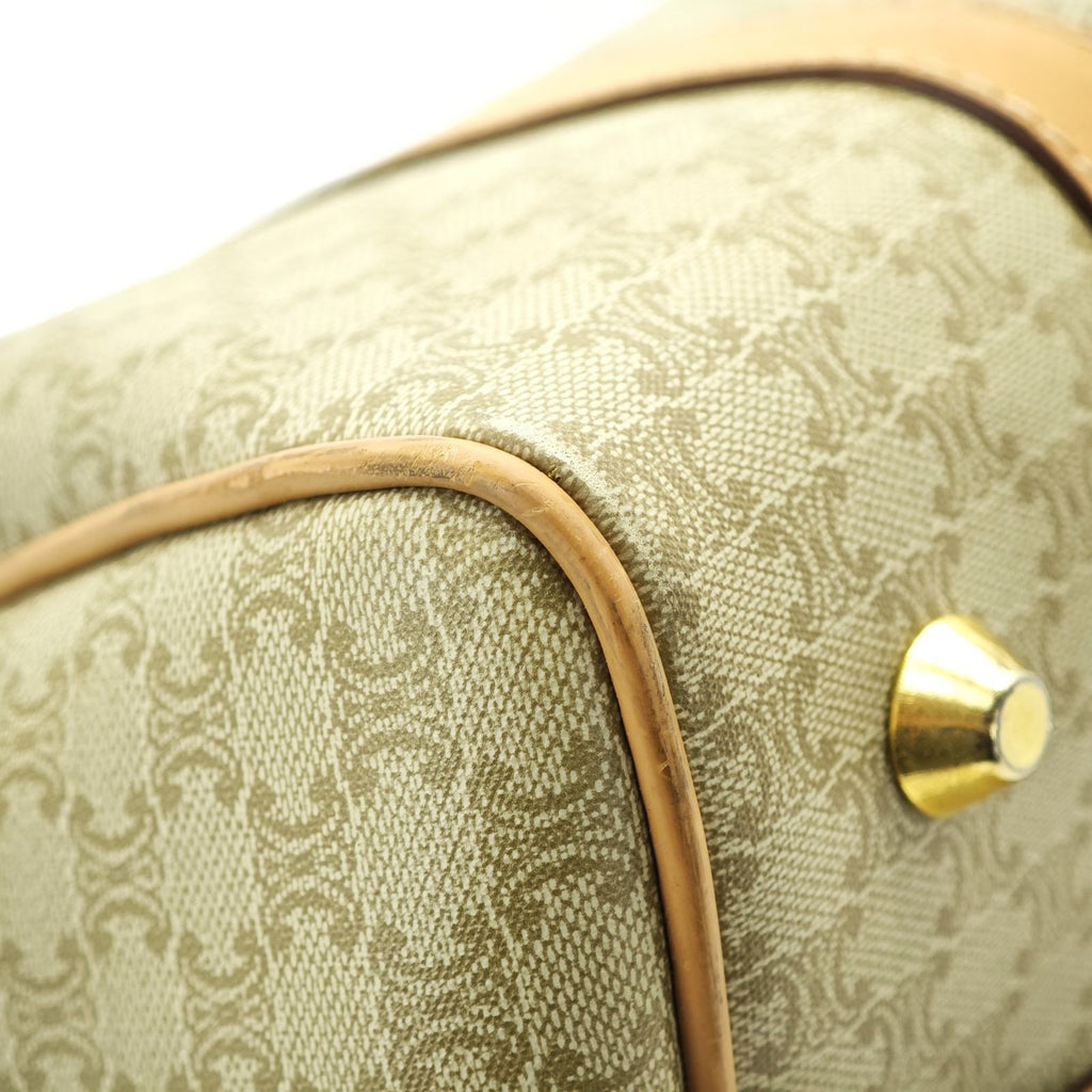 CELINE Macadam Mini Boston Bag Brown/Beige Women's