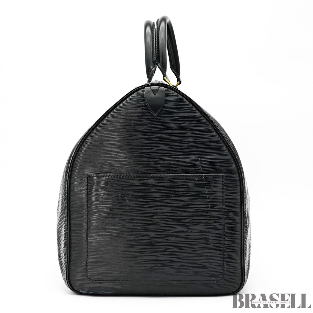 Louis Vuitton Epi Keepall 55 Black Embossed Logo Boston Bag M59142 Epi Leather