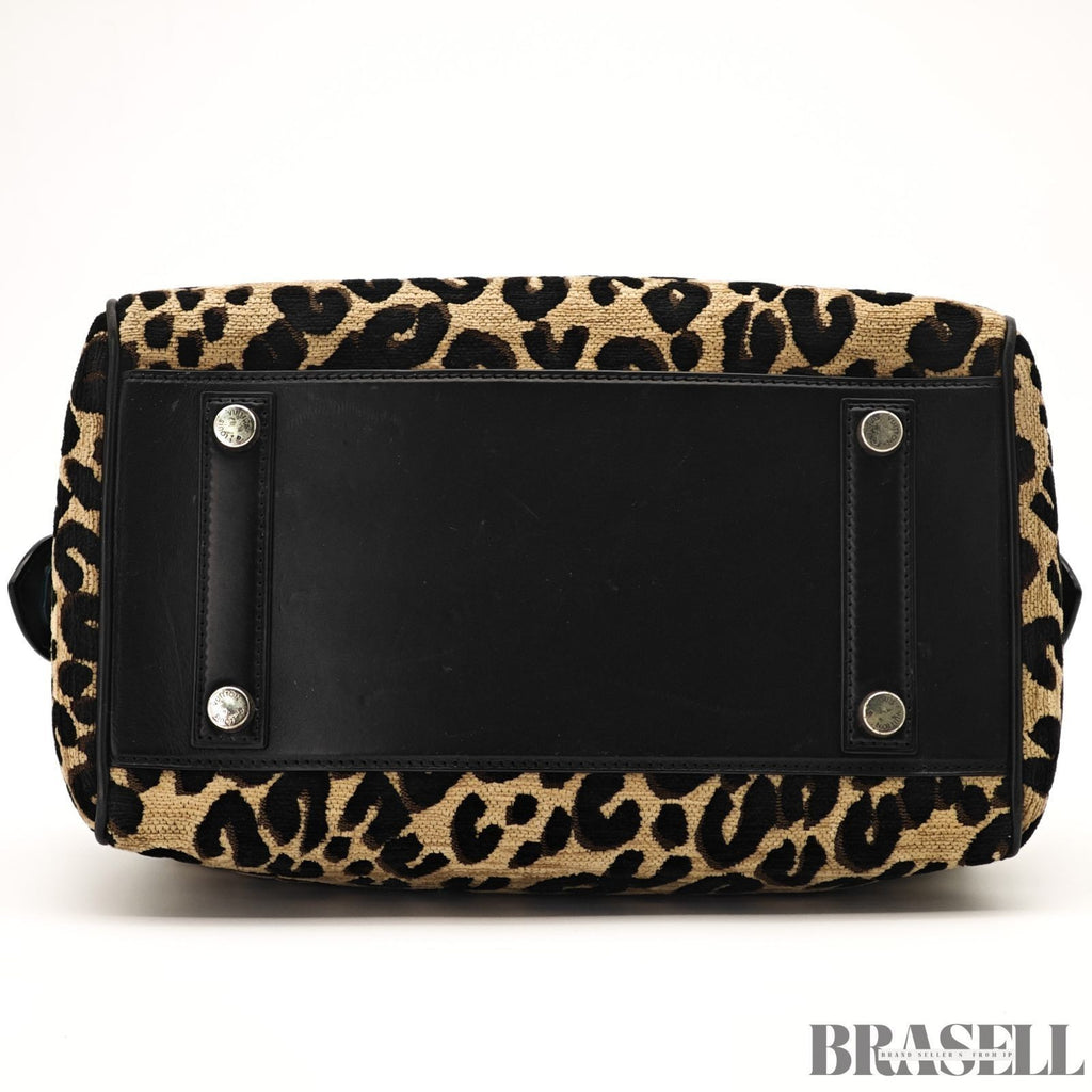 Louis Vuitton Leopard Speedy M97396 Handbag Mini Boston Bag Black Beige
