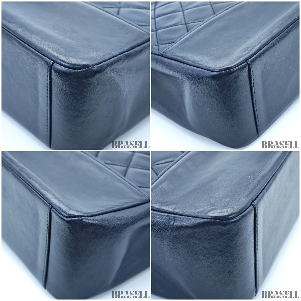 Borsa a mano Chanel Matelassé Coco Mark a 2 vie in pelle di agnello borsa a...