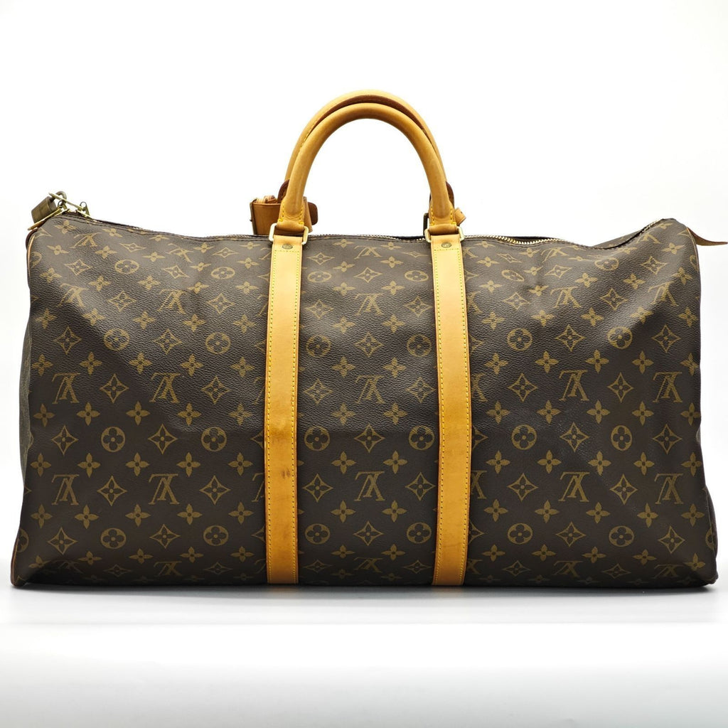 LOUIS VUITTON Keepall 55 M41424 Monogram Travel Boston Bag Brown Unisex