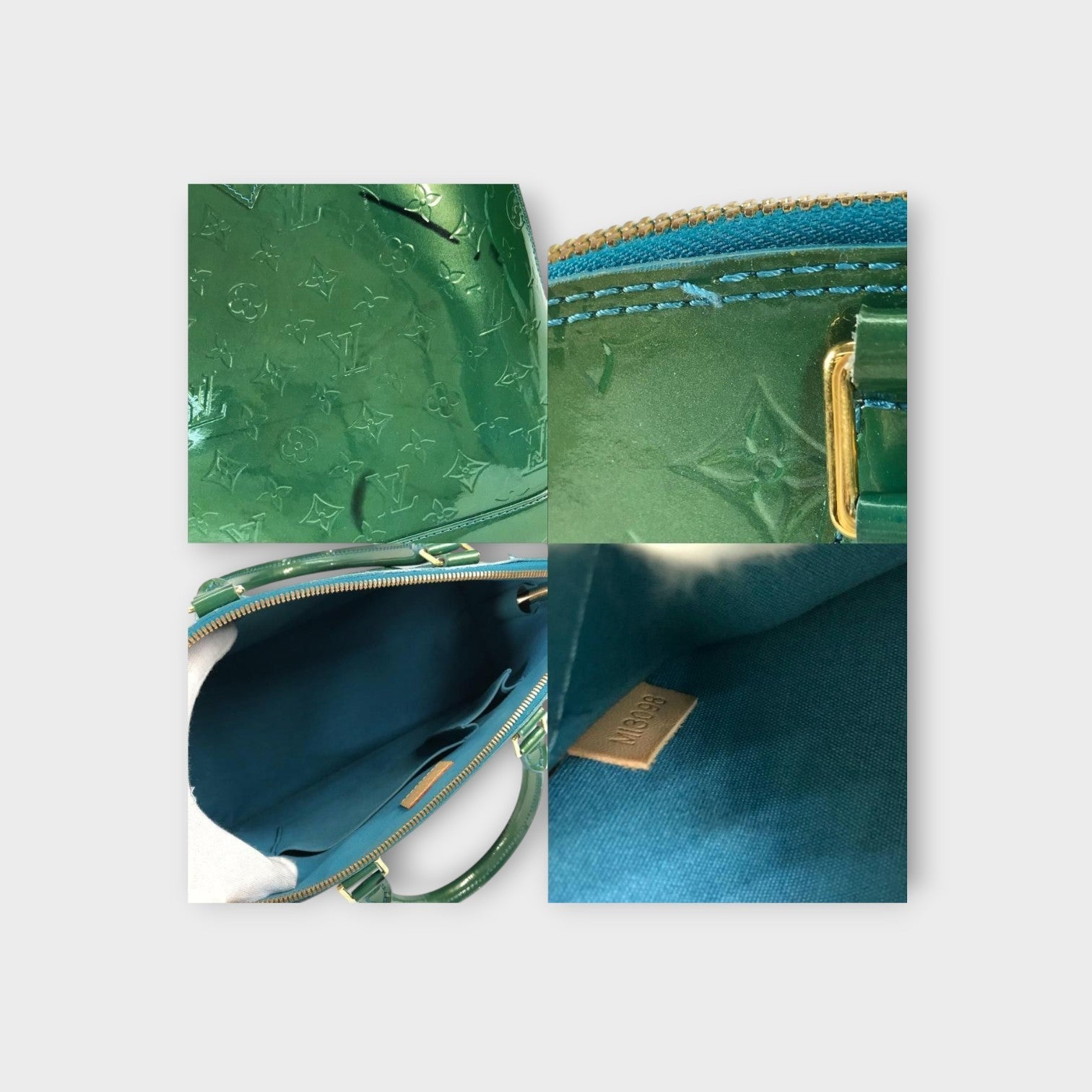 Louis Vuitton Handbag Tote Bag Alma GM M93628 Monogram Vernis Green 【B】