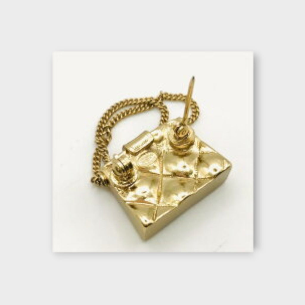 Chanel Coco Mark Matelassé Bag Motif Double Chain Gold【A】