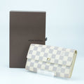 LOUIS VUITTON Damier Azur Portefeuille Sarah N61735 Long Wallet Men and Women