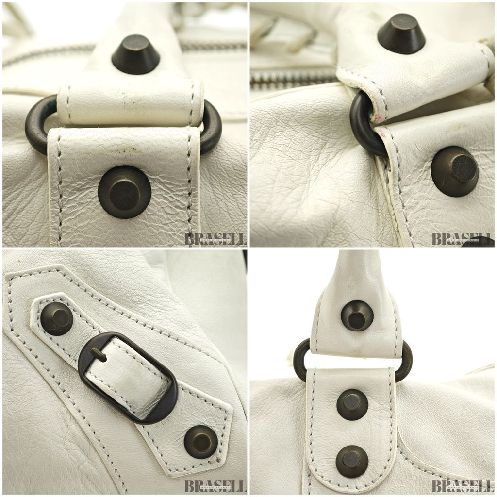 Balenciaga The First 103208 213048 Bag Handbag Cylinder Horizontal Ivory