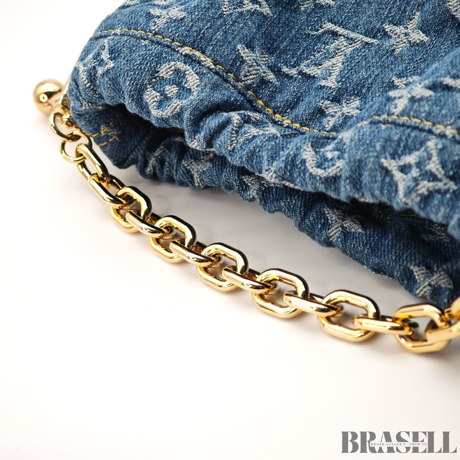 Louis Vuitton Nano Noe M83043 Monogram Denim Blue Cotton w/Dust Bag Strap