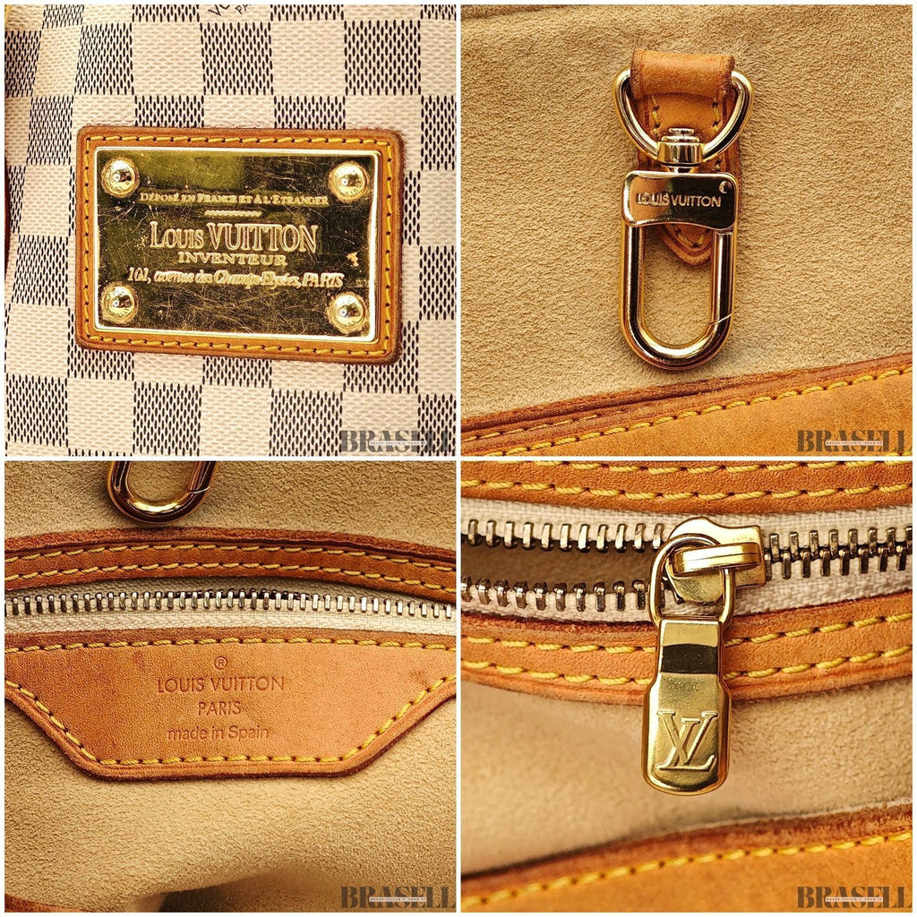 Louis Vuitton Damier Azur Hampstead MM N51206 Tote Bag Large White Brown