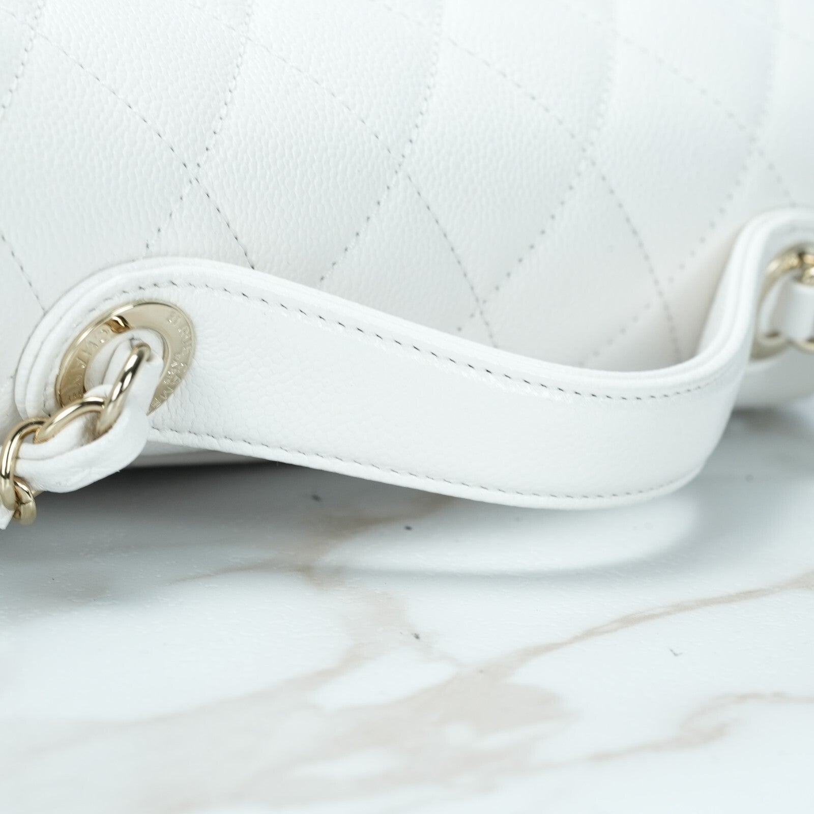Last Sale CHANEL Matelasse Affinity 2Way Shoulder Bag Caviar calfskin White
