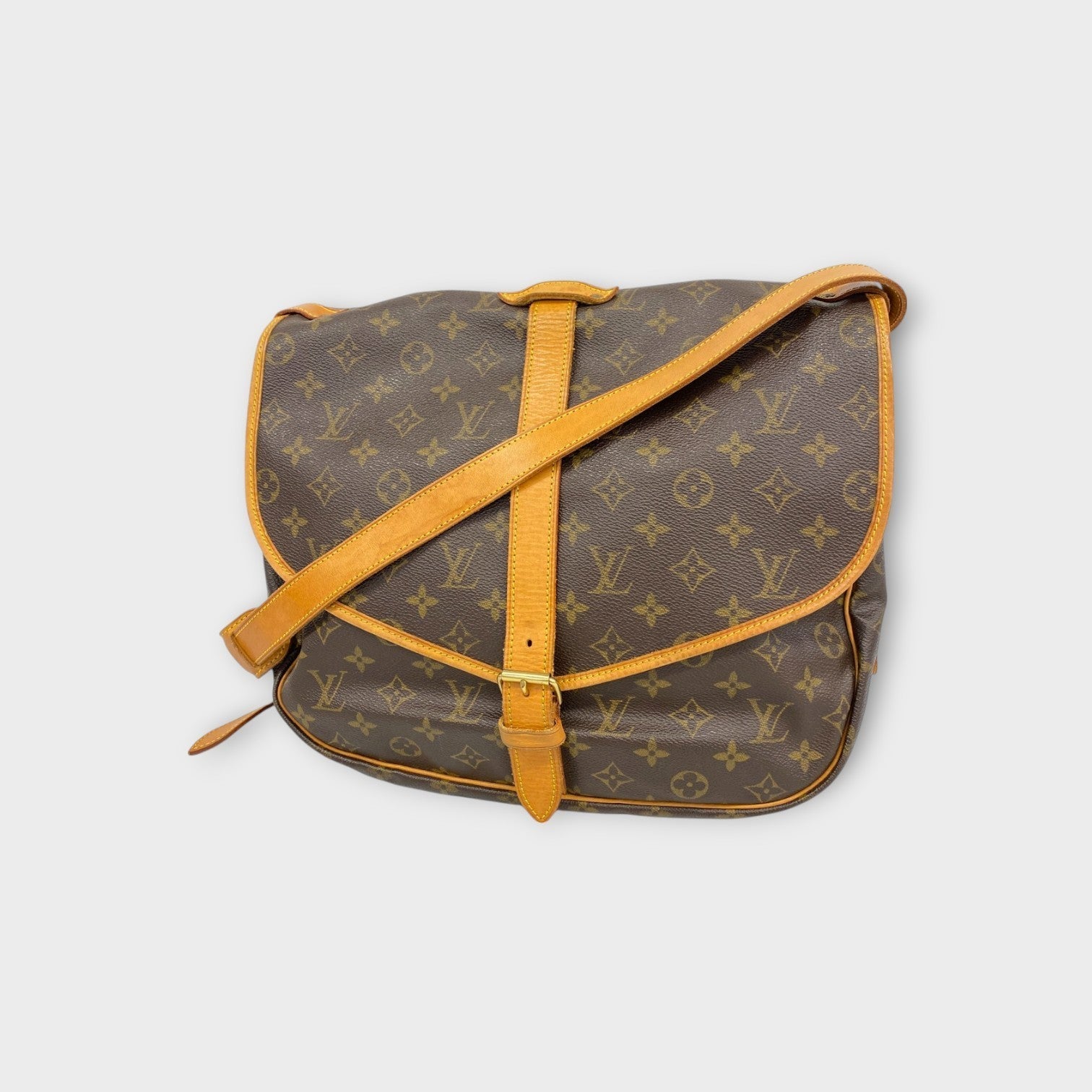 Louis Vuitton Shoulder Bag Monogram Saumur 35 M42254 Brown Leather Canvas 【B】