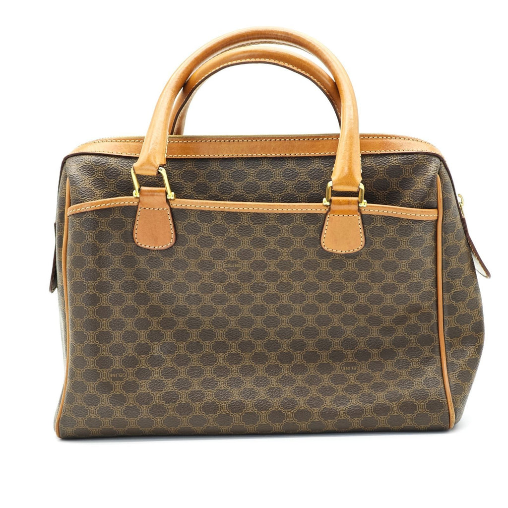 CELINE Macadam Handbag Mini Boston Bag Brown Women's