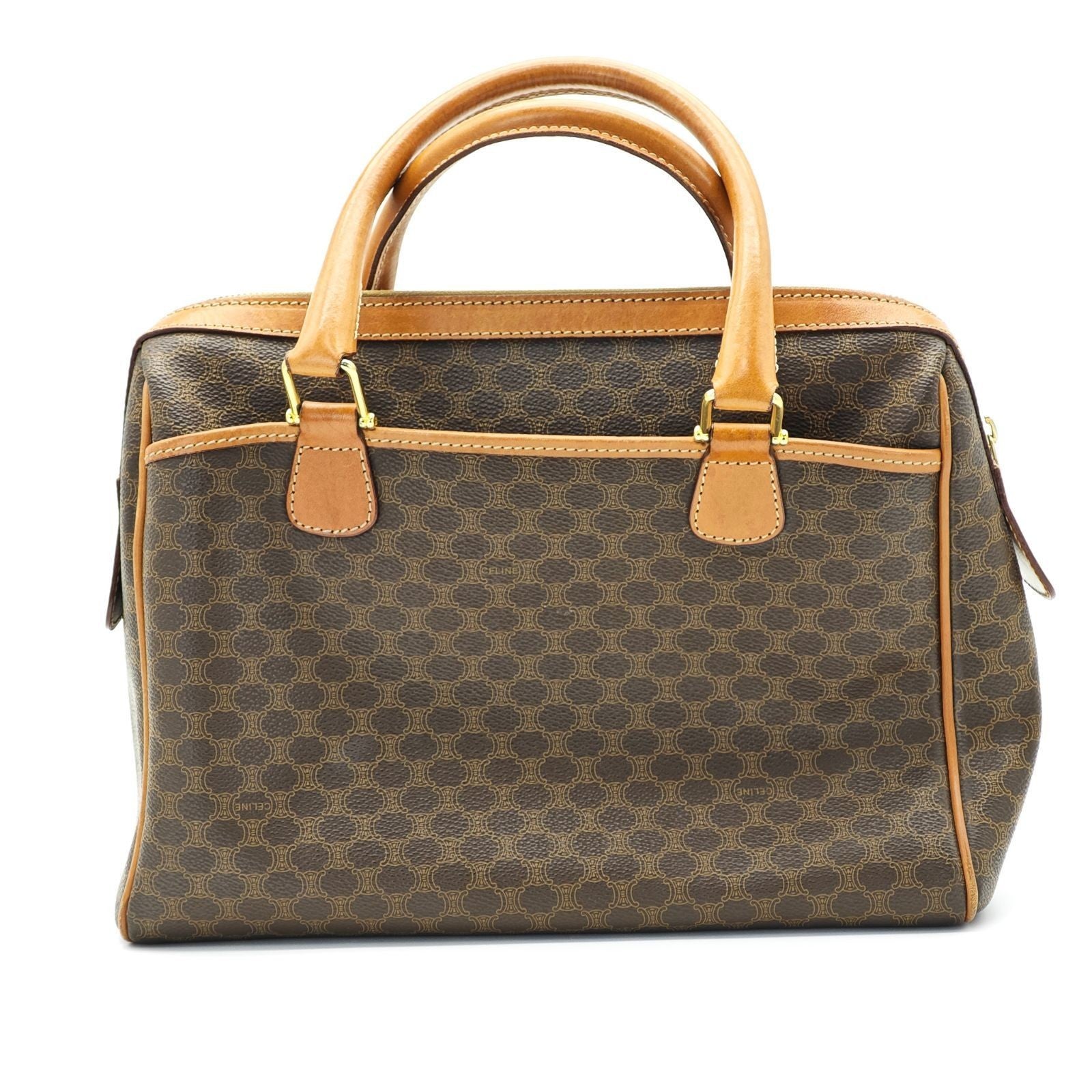 CELINE Macadam Handbag Mini Boston Bag Brown Women's