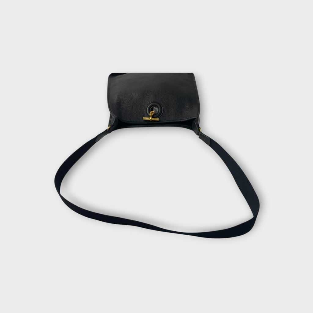 Hermès Vespa PM Black Shoulder Bag Leather A Stamp Gold Hardware 【A】