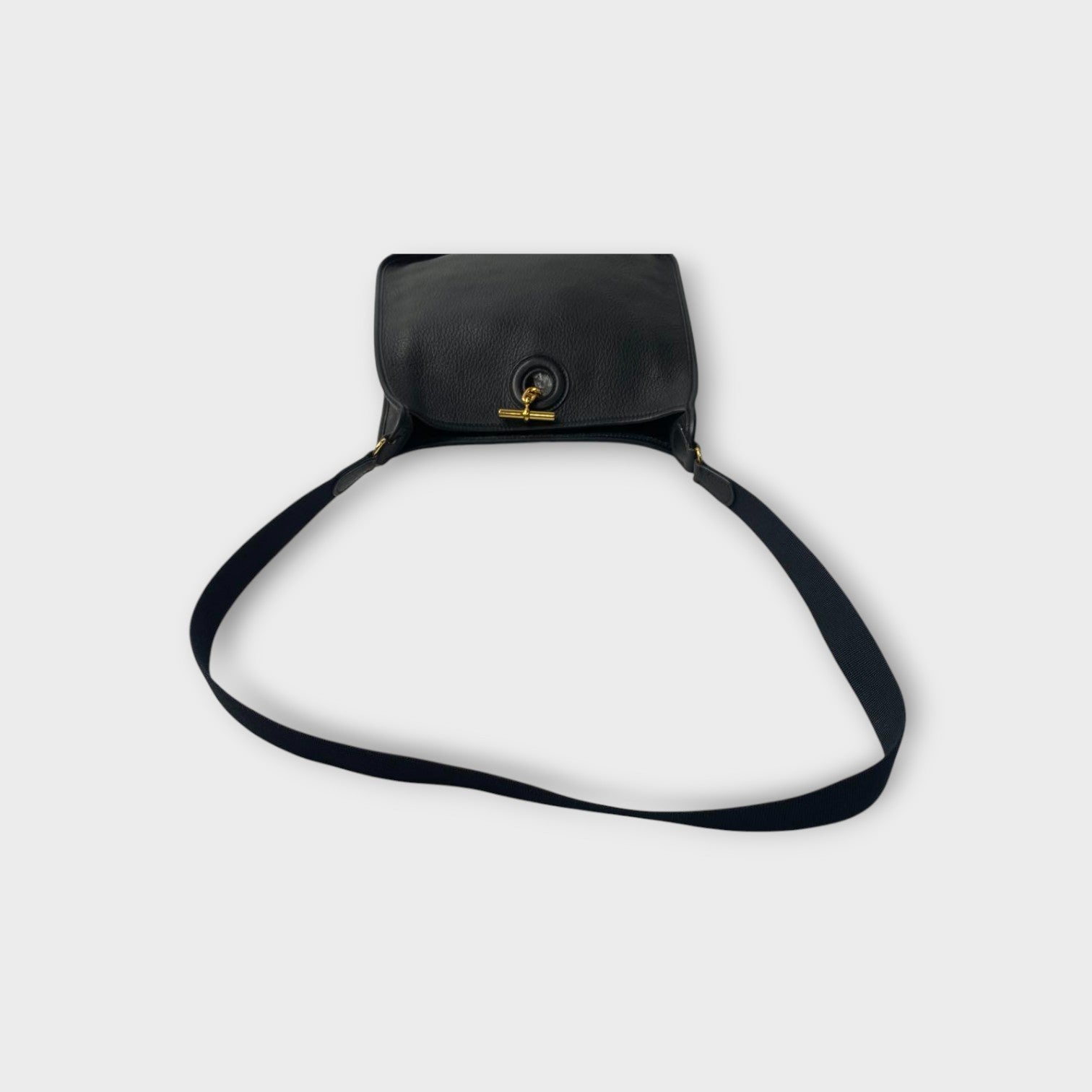 Hermès Vespa PM Black Shoulder Bag Leather A Stamp Gold Hardware 【A】