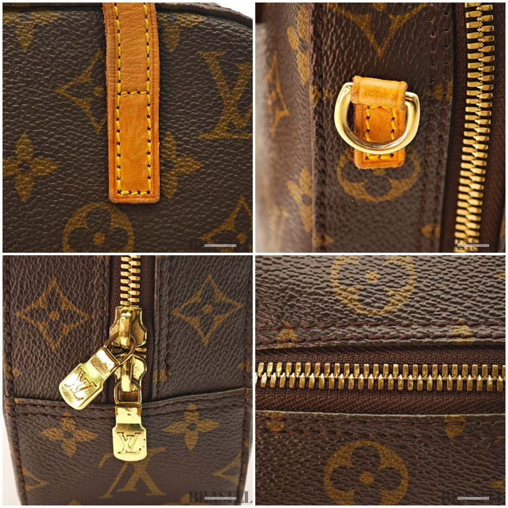 Louis Vuitton Spontini M47500 Monogram Handbag Shoulder Bag 2Way Brown