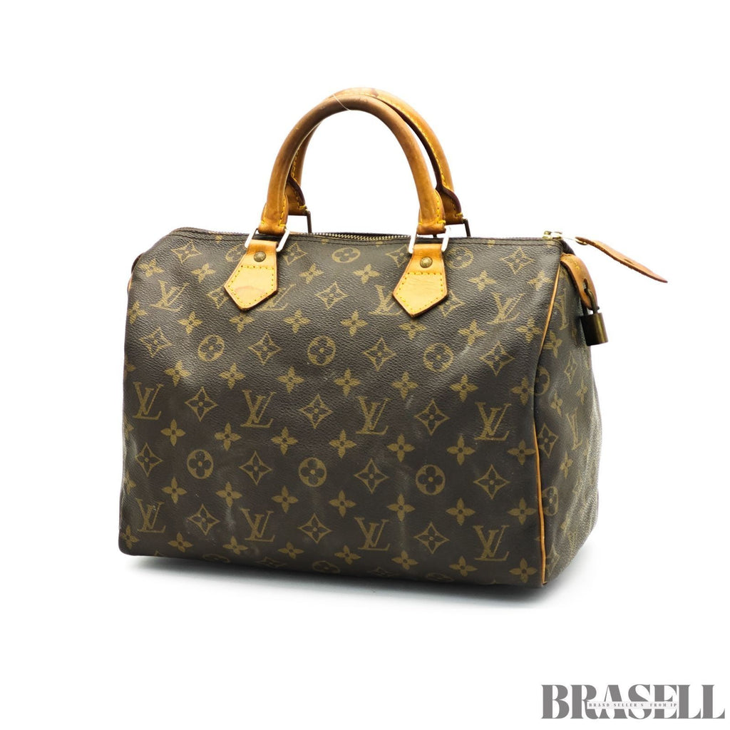 Louis Vuitton Speedy 30 M41526 Monogram Handbag Tote Bag Brown Woman