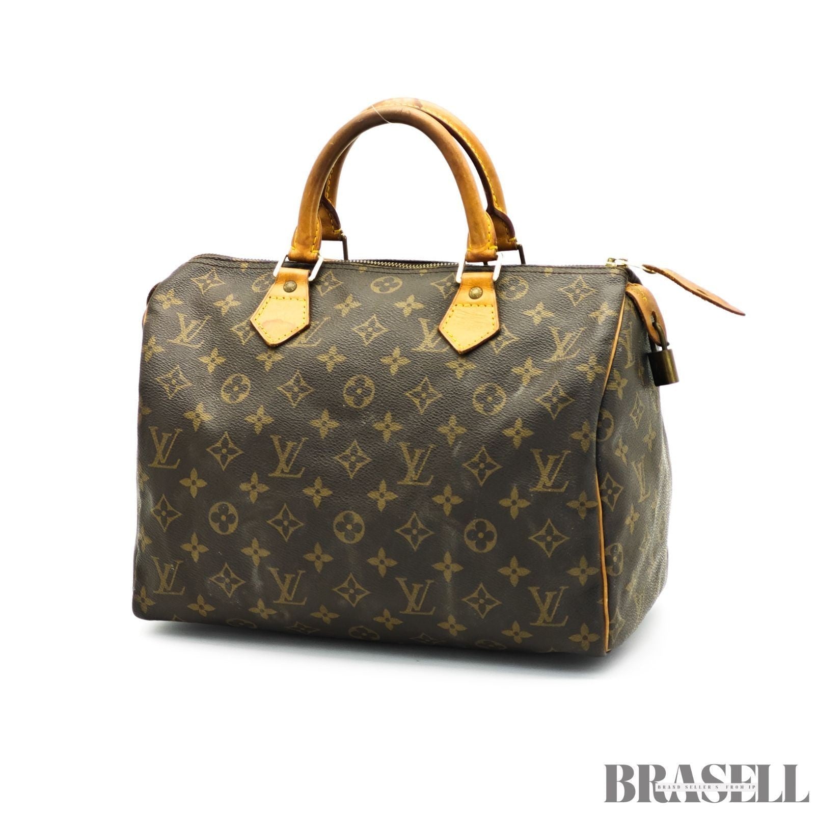 Louis Vuitton Speedy 30 M41526 Monogram Handbag Tote Bag Brown Woman